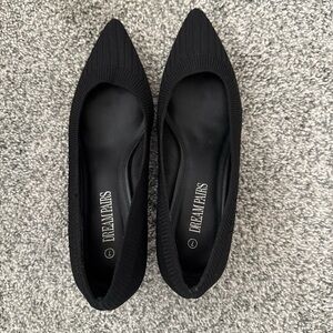 Dream Pairs Black Pointed Knit Ballet Flats